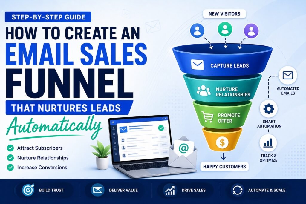 Automated email sales funnel that nurtures leads from subscriber to customer